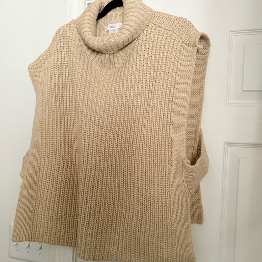 Tahari Beige Cowl Neck Sweater